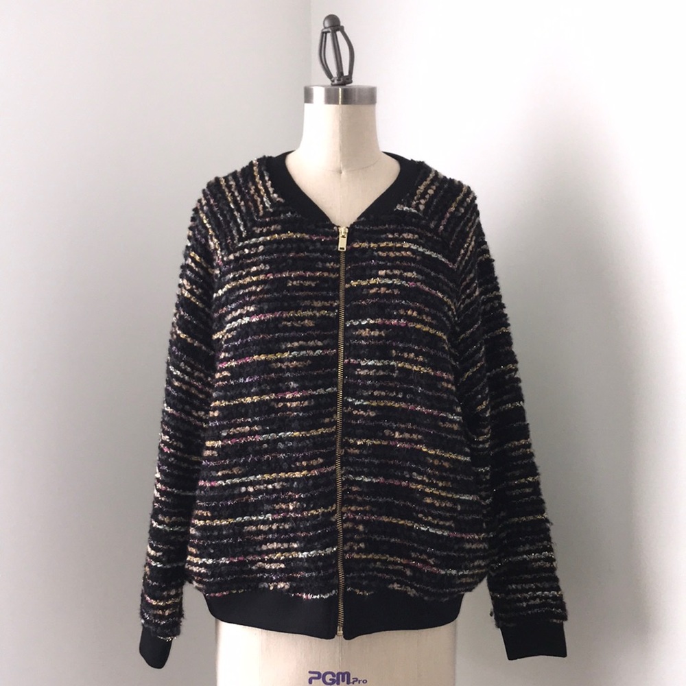 Knit bomer jacket